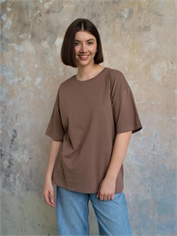 Футболка женская базовая TSHRT оверсайз_капучино 10052