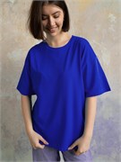 Футболка женская базовая TSHRT оверсайз_синяя 10051