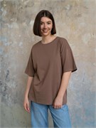 Футболка женская базовая TSHRT оверсайз_капучино 10052