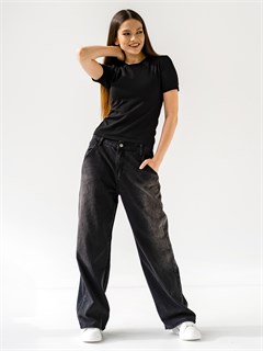 Футболка женская базовая облегающая в стиле скимс_Черная 10048