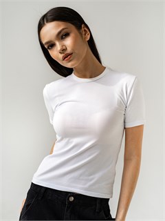 Футболка женская базовая облегающая в стиле скимс_Белая 10049